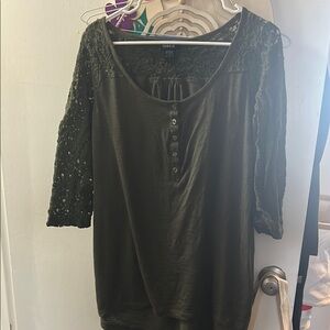 Torrid Green 3/4 Sleeve Blouse